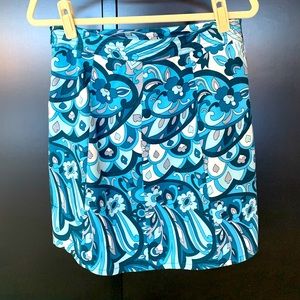 Ann Taylor Retro Blue and White Skirt Great Cond
